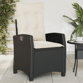 Garden recliner with black synthetic rattan cushions by , Garden chairs - Ref: Foro24-365208, Price: 123,81 €, Discount: %