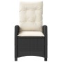 Garden recliner with black synthetic rattan cushions by , Garden chairs - Ref: Foro24-365208, Price: 115,18 €, Discount: %