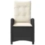 Garden recliner with black synthetic rattan cushions by , Garden chairs - Ref: Foro24-365208, Price: 150,05 €, Discount: %