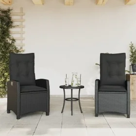 Garden recliners cushions 2 pcs black synthetic rattan by , Garden chairs - Ref: Foro24-365217, Price: 272,63 €, Discount: %