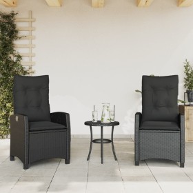 Sillones reclinable jardín cojines 2 uds ratán sintético negro de , Sillas de jardín - Ref: Foro24-365217, Precio: 256,00 €, ...