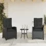 Sillones reclinable jardín cojines 2 uds ratán sintético negro de , Sillas de jardín - Ref: Foro24-365217, Precio: 272,06 €, ...