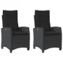 Sillones reclinable jardín cojines 2 uds ratán sintético negro de , Sillas de jardín - Ref: Foro24-365217, Precio: 272,06 €, ...
