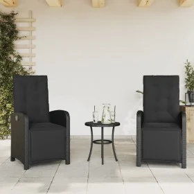 Gartenliegen mit Fußstütze, 2 Stück, schwarzes PE-Rattan von , Gartenstühle - Ref: Foro24-365193, Preis: 251,62 €, Rabatt: %