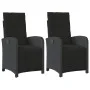 Garden recliners with footrest 2 pcs black PE rattan by , Garden chairs - Ref: Foro24-365193, Price: 251,62 €, Discount: %