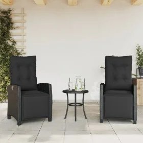 Gartenliegen mit Fußstütze, 2 Stück, schwarzes PE-Rattan von , Gartenstühle - Ref: Foro24-365241, Preis: 313,18 €, Rabatt: %