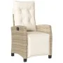 Garden recliner with footrest in beige PE rattan by , Garden chairs - Ref: Foro24-365236, Price: 151,20 €, Discount: %