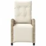 Garden recliner with footrest in beige PE rattan by , Garden chairs - Ref: Foro24-365236, Price: 151,20 €, Discount: %