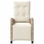 Sillón reclinable de jardín con reposapiés ratán PE beige de , Sillas de jardín - Ref: Foro24-365236, Precio: 150,74 €, Descu...