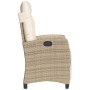 Sillón reclinable de jardín con reposapiés ratán PE beige de , Sillas de jardín - Ref: Foro24-365236, Precio: 150,74 €, Descu...