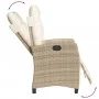 Garden recliner with footrest in beige PE rattan by , Garden chairs - Ref: Foro24-365236, Price: 151,20 €, Discount: %