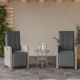 Garden recliner and footrest 2 pcs light gray PE rattan by , Garden chairs - Ref: Foro24-365198, Price: 295,43 €, Discount: %