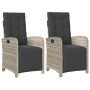 Garden recliner and footrest 2 pcs light gray PE rattan by , Garden chairs - Ref: Foro24-365198, Price: 265,72 €, Discount: %