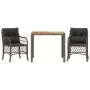 Garden chairs and table with cushions 3 pieces gray PE rattan by , Garden sets - Ref: Foro24-3212048, Price: 300,10 €, Discou...