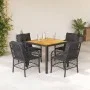 5-teiliges Gartenmöbel-Set mit schwarzen synthetischen Rattankissen von , Gartensets - Ref: Foro24-3212043, Preis: 521,74 €, ...