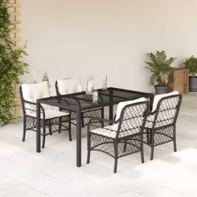 5-piece garden furniture set with black synthetic rattan cushions by , Garden sets - Ref: Foro24-3212020, Price: 551,28 €, Di...