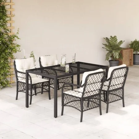 5-piece garden furniture set with black synthetic rattan cushions by , Garden sets - Ref: Foro24-3212020, Price: 551,28 €, Di...
