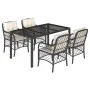 5-piece garden furniture set with black synthetic rattan cushions by , Garden sets - Ref: Foro24-3212020, Price: 551,28 €, Di...