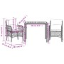 Tisch und Stühle mit Kissen, 3 Stück, schwarzes synthetisches Rattan von , Gartensets - Ref: Foro24-3212036, Preis: 297,27 €,...
