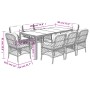 9-teiliges Garten-Essset und schwarze Kissen aus synthetischem Rattan von , Gartensets - Ref: Foro24-3212029, Preis: 849,37 €...