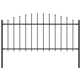 Gartenzaun mit schwarzen Stahlspitzen (0,5–0,75) x 1,7 m von vidaXL, Zaunpaneele - Ref: Foro24-144940, Preis: 48,30 €, Rabatt: %