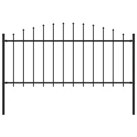 Gartenzaun mit schwarzen Stahlspitzen (0,5–0,75) x 1,7 m von vidaXL, Zaunpaneele - Ref: Foro24-144940, Preis: 50,89 €, Rabatt: %
