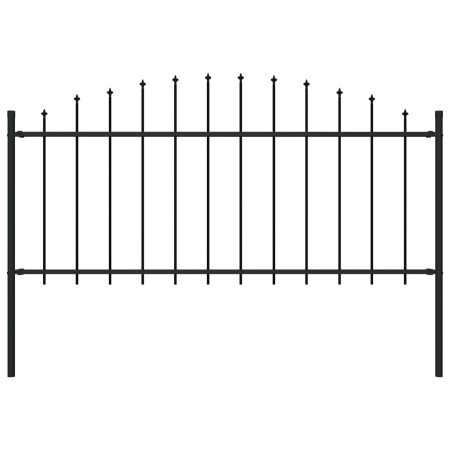 Gartenzaun mit schwarzen Stahlspitzen (0,5–0,75) x 1,7 m von vidaXL, Zaunpaneele - Ref: Foro24-144940, Preis: 48,30 €, Rabatt: %