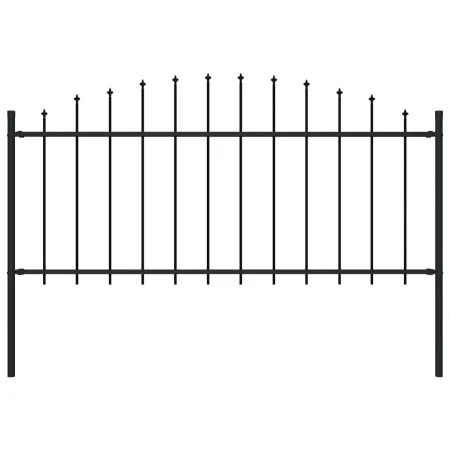 Gartenzaun mit schwarzen Stahlspitzen (0,5–0,75) x 1,7 m von vidaXL, Zaunpaneele - Ref: Foro24-144940, Preis: 50,89 €, Rabatt: %