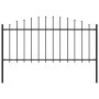Gartenzaun mit schwarzen Stahlspitzen (0,5–0,75) x 1,7 m von vidaXL, Zaunpaneele - Ref: Foro24-144940, Preis: 50,89 €, Rabatt: %