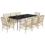 9-piece garden dining set with beige synthetic rattan cushions by , Garden sets - Ref: Foro24-3212144, Price: 1,00 €, Discoun...