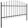 Gartenzaun mit schwarzen Stahlspitzen (0,5–0,75) x 1,7 m von vidaXL, Zaunpaneele - Ref: Foro24-144940, Preis: 50,89 €, Rabatt: %