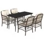 5-piece garden dining set and brown synthetic rattan cushions by , Garden sets - Ref: Foro24-3212112, Price: 496,93 €, Discou...