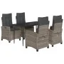 5-piece garden dining set with gray synthetic rattan cushions by , Garden sets - Ref: Foro24-3212785, Price: 703,34 €, Discou...