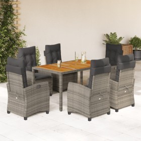 Garden dining set 7 pieces and gray synthetic rattan cushions by , Garden sets - Ref: Foro24-3212675, Price: 836,72 €, Discou...