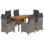 Garden dining set 7 pieces and gray synthetic rattan cushions by , Garden sets - Ref: Foro24-3212675, Price: 836,72 €, Discou...