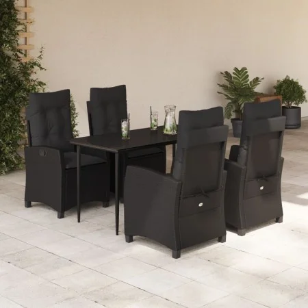 5-teiliges Gartenmöbel-Set mit schwarzen synthetischen Rattankissen von , Gartensets - Ref: Foro24-3212745, Preis: 667,25 €, ...