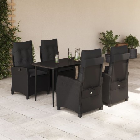 5-teiliges Gartenmöbel-Set mit schwarzen synthetischen Rattankissen von , Gartensets - Ref: Foro24-3212745, Preis: 642,33 €, ...