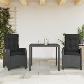 3-piece garden dining set with black synthetic rattan cushions by , Garden sets - Ref: Foro24-3212635, Price: 358,84 €, Disco...