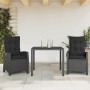 3-piece garden dining set with black synthetic rattan cushions by , Garden sets - Ref: Foro24-3212635, Price: 358,84 €, Disco...