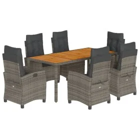 Garden dining set 7 pieces and gray synthetic rattan cushions by , Garden sets - Ref: Foro24-3212677, Price: 1,00 €, Discount: %