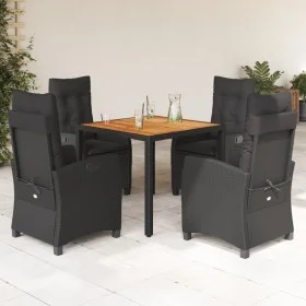 5-teiliges Gartenmöbel-Set mit schwarzen synthetischen Rattankissen von , Gartensets - Ref: Foro24-3212663, Preis: 681,96 €, ...