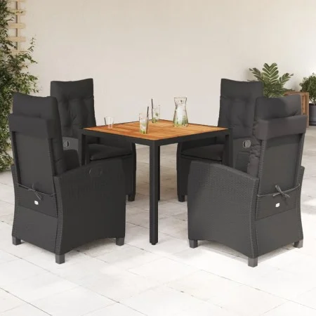 5-teiliges Gartenmöbel-Set mit schwarzen synthetischen Rattankissen von , Gartensets - Ref: Foro24-3212663, Preis: 681,96 €, ...