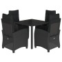 Set de muebles jardín 5 pzas con cojines ratán sintético negro de , Conjuntos de jardín - Ref: Foro24-3212637, Precio: 607,06 €