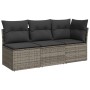 3-seater garden sofa with gray synthetic rattan cushions by , Outdoor sofas - Ref: Foro24-366138, Price: 174,06 €, Discount: %