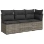 3-Sitzer-Gartensofa mit grauen synthetischen Rattankissen von , Outdoor-Sofas - Ref: Foro24-366138, Preis: 182,31 €, Rabatt: %