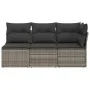 3-Sitzer-Gartensofa mit grauen synthetischen Rattankissen von , Outdoor-Sofas - Ref: Foro24-366138, Preis: 182,31 €, Rabatt: %