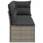 3-Sitzer-Gartensofa mit grauen synthetischen Rattankissen von , Outdoor-Sofas - Ref: Foro24-366138, Preis: 182,31 €, Rabatt: %