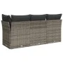 3-seater garden sofa with gray synthetic rattan cushions by , Outdoor sofas - Ref: Foro24-366138, Price: 182,55 €, Discount: %