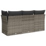 3-Sitzer-Gartensofa mit grauen synthetischen Rattankissen von , Outdoor-Sofas - Ref: Foro24-366138, Preis: 174,37 €, Rabatt: %
