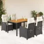 5-teiliges Gartenmöbel-Set mit schwarzen synthetischen Rattankissen von , Gartensets - Ref: Foro24-3212656, Preis: 659,24 €, ...